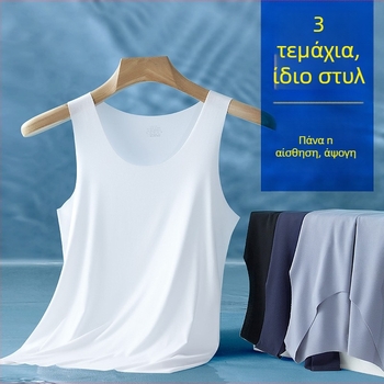 Ανδρικό τοπ χωρίς μανίκια με φαρδιές ώμους, Modal, 90–95% περιεκτικότητα σε Modal, Παχύ ύφασμα 251–300 g/m², στρογγυλός λαιμός, Καλοκαίρι