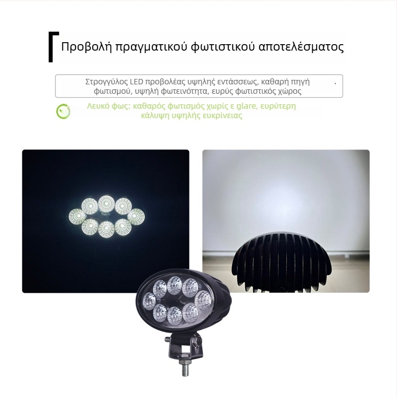 LED φως οροφής καμπίνας τρακτέρ με ευρύ πεδίο όρασης, 24W, DC12-60V, 1040 lm, 6000-6500K