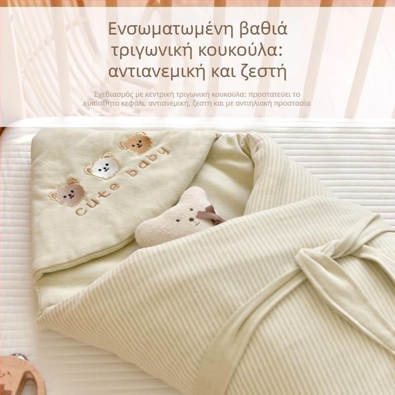 Κουβέρτα μωρού από καθαρό βαμβάκι, γέμισμα πολυεστέρα, φθινοπωρινή–χειμερινή σεζόν, για νεογέννητα.