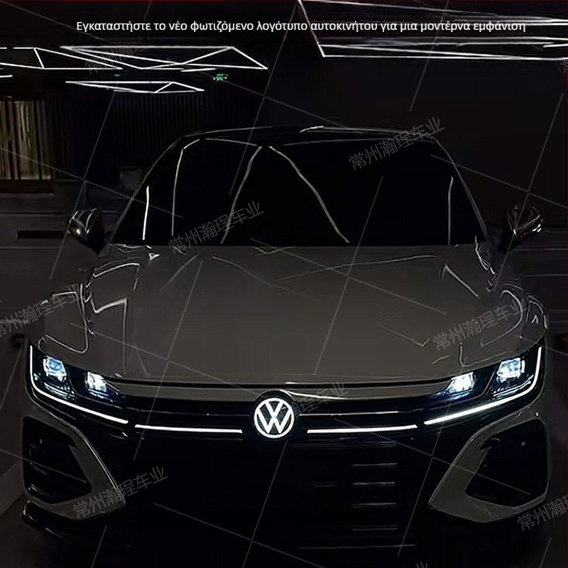 Φωτιζόμενο VW εμβληματικό αυτοκινήτου για Sagitar, Passat, Magotan, Golf και Tiguan L – ABS πλαστικό; εγκατάσταση χωρίς ζημιά στην περιοχή του ψύκτη; συμβατό με μοντέλα 2012–2025