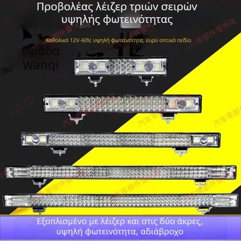 LED λωρίδα φωτισμού αυτοκινήτου — προβολέας για γρίλια, υπερφωτεινό, 12V/24V, φως προφυλακτήρα και οροφής για εκτός δρόμου οχήματα