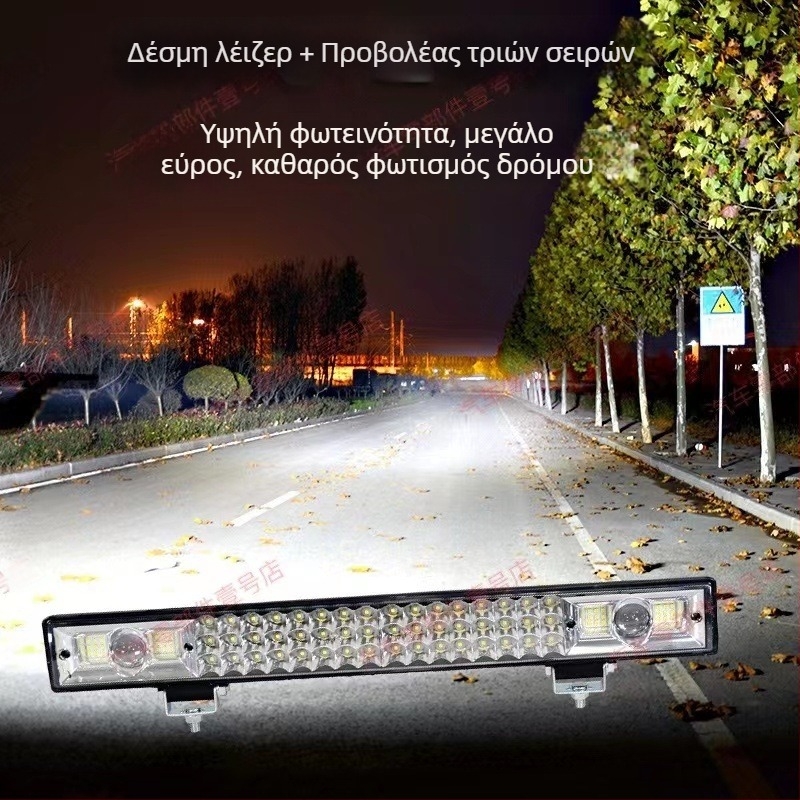 LED λωρίδα φωτισμού αυτοκινήτου — προβολέας για γρίλια, υπερφωτεινό, 12V/24V, φως προφυλακτήρα και οροφής για εκτός δρόμου οχήματα