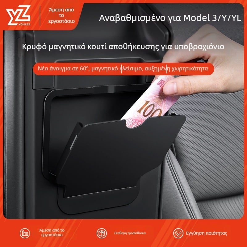 Κουτί Αποθήκευσης Κεντρικής Κονσόλας για Tesla Model 3/Y – πλαστικός εσωτερικός οργανωτής αυτοκινήτου, συμβατό με Model 3/Y, εγκατάσταση χωρίς φθορές