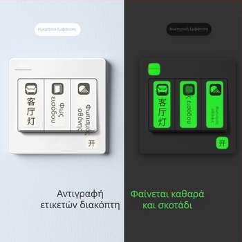 Ετικέτα διακόπτη φωτισμού – Φωτιζόμενη για μετρητή/πίνακα χαμηλής τάσης, Κύριος διακόπτης – Μοντέρνο μινιμαλιστικό διακοσμητικό τοίχου