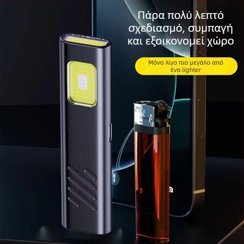 Φως εργασίας COB LED με μαγνήτη και κλιπ στυλό - Ultra-λεπτό, φορητό - Χειροκίνητη λειτουργία - Μπαταρία 1000 mAh - 100-240 lm