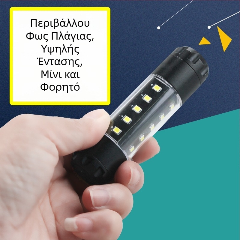 Μίνι φορητός COB LED φακός εξωτερικής χρήσης, μπαταρία 1200mAh, τροφοδοσία με μπαταρία 14500, εμβέλεια 100–200 m, πολυλειτουργικός