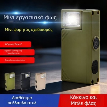 Μίνι φως εργασίας, επαναφορτιζόμενο, περιστρεφόμενο, μαγνητικό κλιπ για καπέλο — μοντέλο JC-306, 3,6 V, ABS περίβλημα, διάρκεια ζωής 1.000.000 ωρών