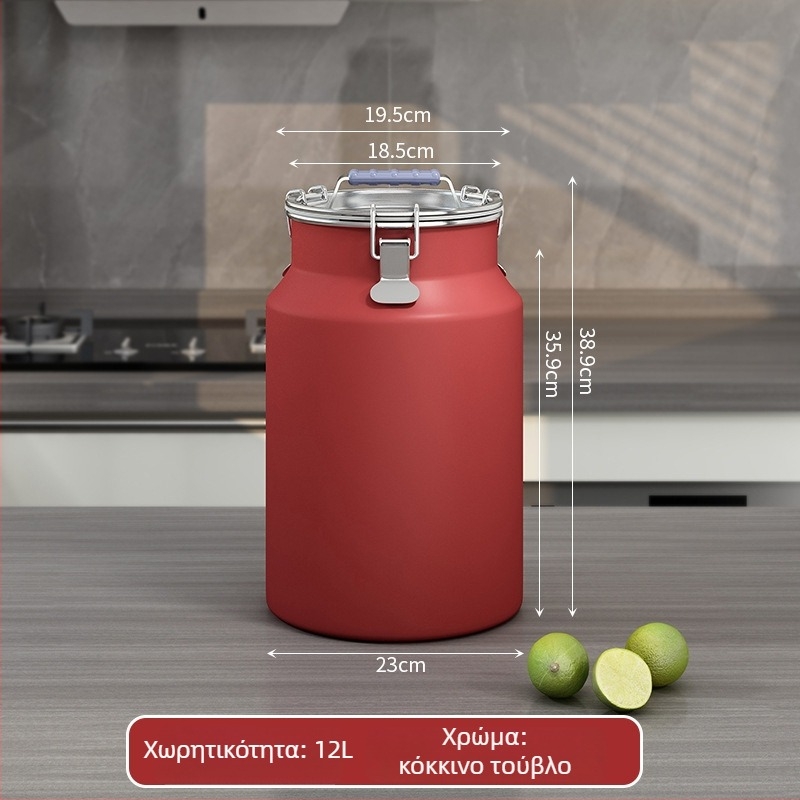 Μεταλλικός κάδος αποθήκευσης σιτηρών, σφραγισμένος, αδιάβροχος και ανθεκτικός σε έντομα, με καπάκι