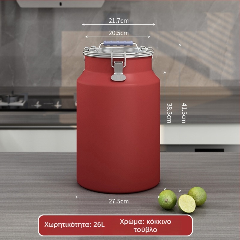 Μεταλλικός κάδος αποθήκευσης σιτηρών, σφραγισμένος, αδιάβροχος και ανθεκτικός σε έντομα, με καπάκι