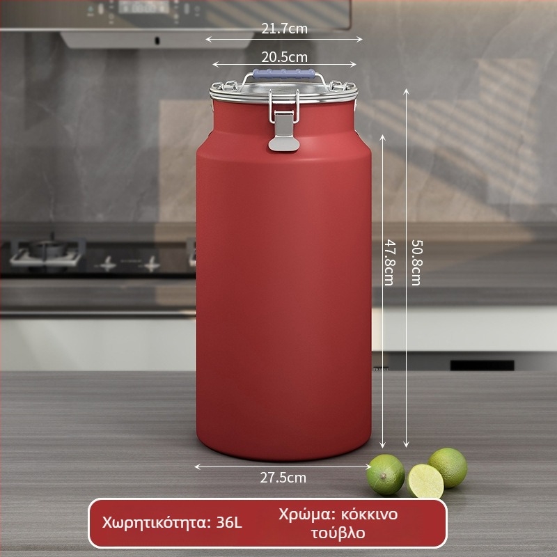 Μεταλλικός κάδος αποθήκευσης σιτηρών, σφραγισμένος, αδιάβροχος και ανθεκτικός σε έντομα, με καπάκι