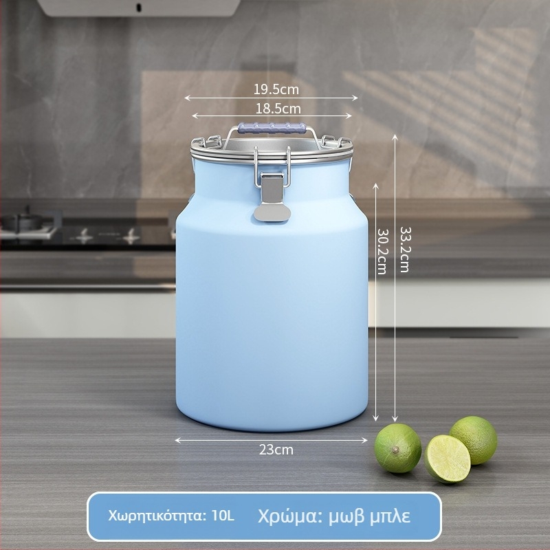 Μεταλλικός κάδος αποθήκευσης σιτηρών, σφραγισμένος, αδιάβροχος και ανθεκτικός σε έντομα, με καπάκι