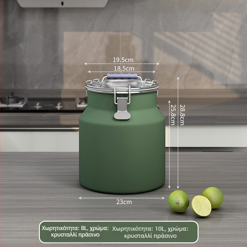 Μεταλλικός κάδος αποθήκευσης σιτηρών, σφραγισμένος, αδιάβροχος και ανθεκτικός σε έντομα, με καπάκι