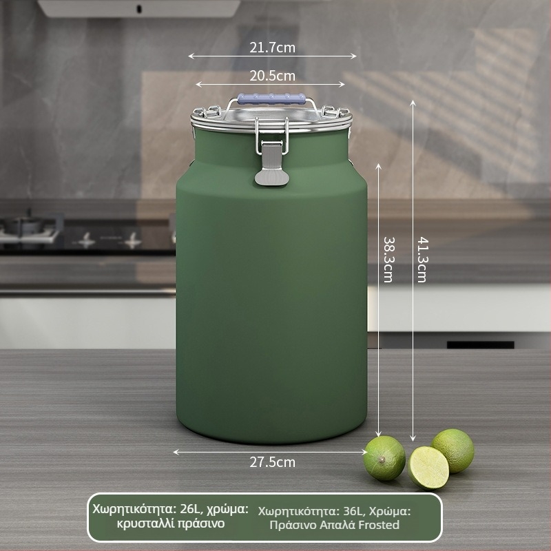 Μεταλλικός κάδος αποθήκευσης σιτηρών, σφραγισμένος, αδιάβροχος και ανθεκτικός σε έντομα, με καπάκι