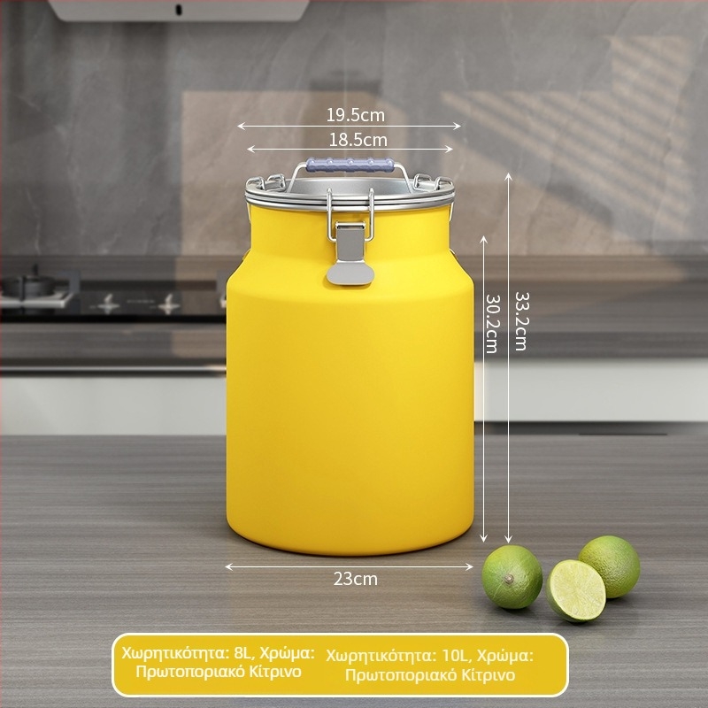 Μεταλλικός κάδος αποθήκευσης σιτηρών, σφραγισμένος, αδιάβροχος και ανθεκτικός σε έντομα, με καπάκι