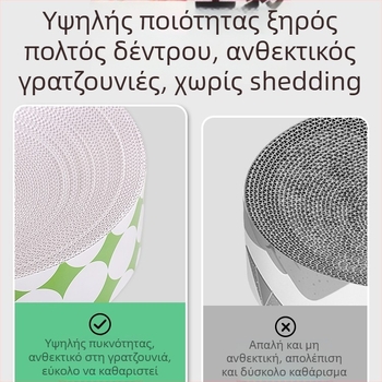 Ενσωματωμένη φωλιά γάτας και επιφάνεια γρατσουνίσματος από κυματοειδή χαρτόνι, διπλής όψεως ανθεκτική στη φθορά, κυκλική βάση γρατσουνίσματος