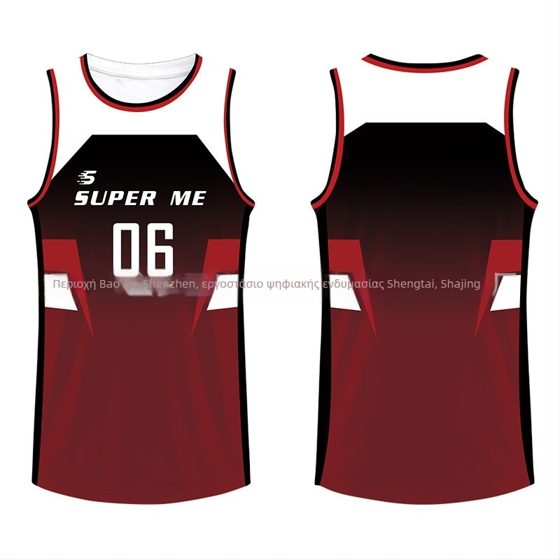 Αθλητικό γιλέκο χωρίς μανίκια με ψηφιακή εκτύπωση, 100% πολυεστέρας