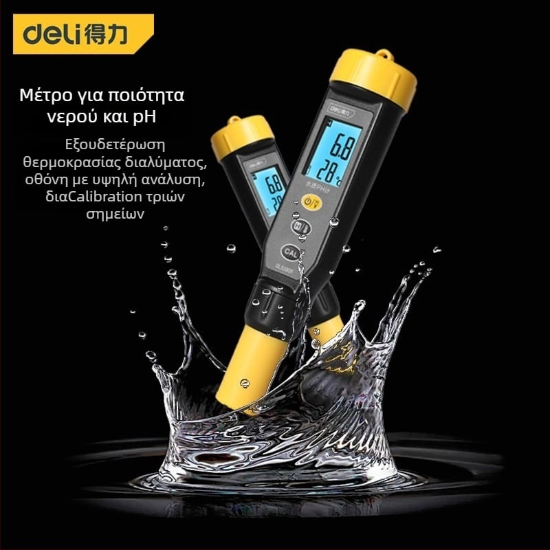 Deli μετρητής pH για νερό – διαδικτυακός αναλυτής ποιότητας νερού, εύρος pH 0.1–14.0, ακρίβεια 0.01, ανάλυση 0.01, μοντέλο DL339001