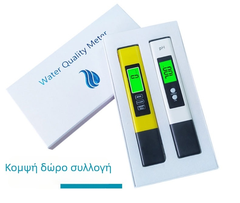 Φορητός αναλυτής ποιότητας νερού – Σετ μετρητών pH/EC/TDS (μοντέλο tds&ec&ph-2); Μετρά pH 0–14, EC 0–9990 µS/cm, TDS 0–9990 mg/L; Ακρίβεια pH ±0.05, EC ±2%, TDS ±2%; Διακριτικότητα μέτρησης 0.01 pH, 1 µS/cm, 1 mg/L; Τροφοδοσία 3V