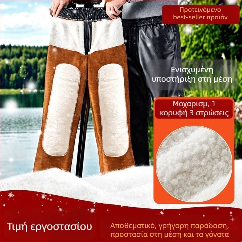 Ανδρικά παντελόνια από συνθετικό δέρμα, επενδυμένα με φλίς, υψηλή ζώνη, στενή γραμμή, φθινοπωρινή χρήση