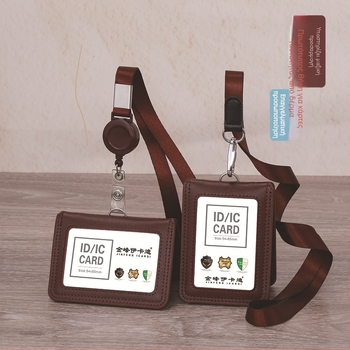 Θήκη καρτών από γνήσιο δέρμα με τηλεσκοπικό λουράκι για ταυτότητα/εργασιακή κάρτα