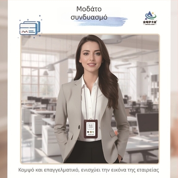 Θήκη καρτών από γνήσιο δέρμα με τηλεσκοπικό λουράκι για ταυτότητα/εργασιακή κάρτα