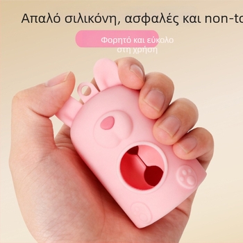 Διανομέας σιλικόνης για σακούλες αποβλήτων με σχέδιο αυτιά κουνελιού, κατάλληλος για σακούλες γάτας/σκύλου, φορητός με κούμπωμα, μοντέλο AD-813