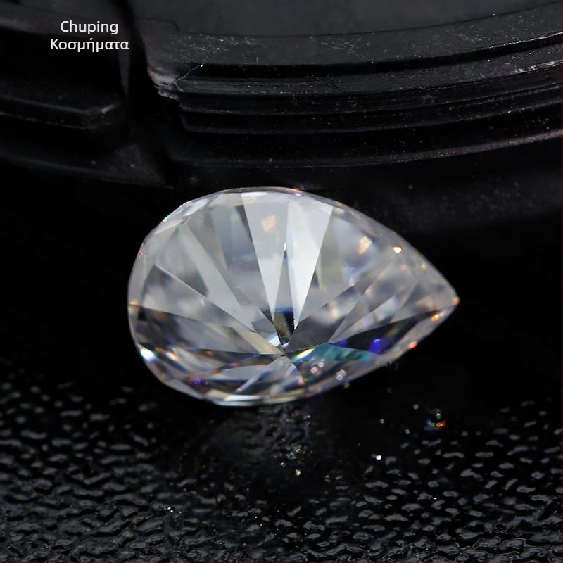 Moissanite σε σχήμα αχλαδιού, ελεύθερη πέτρα, συνθετικό πυριτίου-καρβίδιο λίθος, κοπή, καθαρότητα VVS