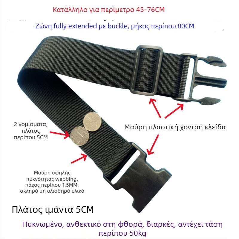 Ζώνη αποσκευών με αγκράβα – ενισχυμένη ζώνη συσκευασίας και επέκτασης για βαλίτσες, 1000D πολυπροπυλένιο, Φθινόπωρο 2024