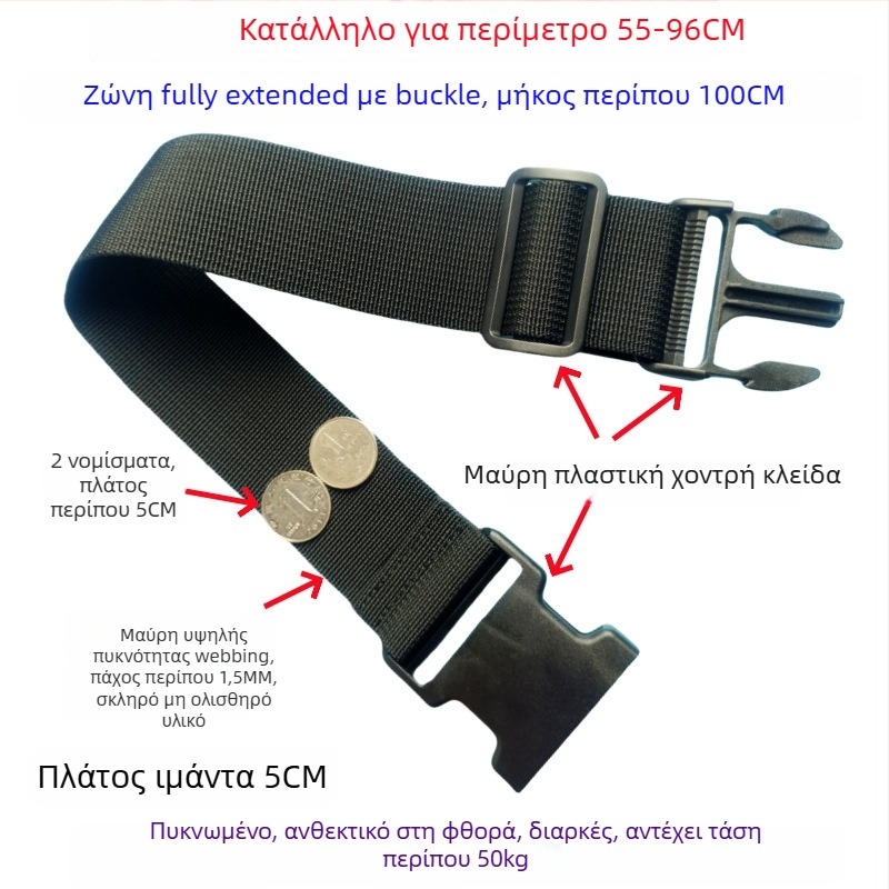 Ζώνη αποσκευών με αγκράβα – ενισχυμένη ζώνη συσκευασίας και επέκτασης για βαλίτσες, 1000D πολυπροπυλένιο, Φθινόπωρο 2024