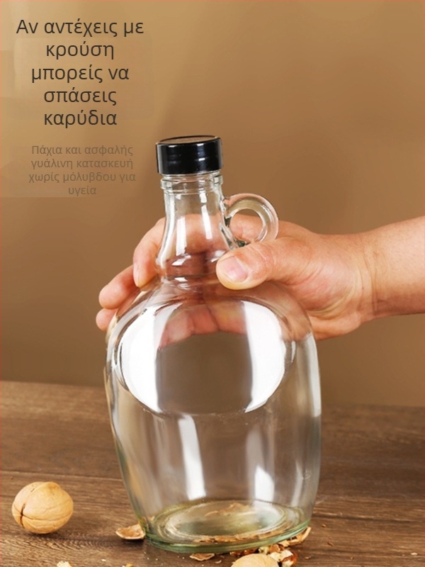 Γυάλινο μπουκάλι λαδιού με σφράγιση, τροφίμου ποιότητας, για σουσαμόλαδο και τσαγιού λάδι, με αυτόματο άνοιγμα και κλείσιμο