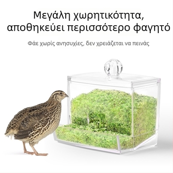 Ακρυλικό αυτόματο ταΐστριο για κοτόπουλα με δοχείο πόσιμου νερού (Weibi)