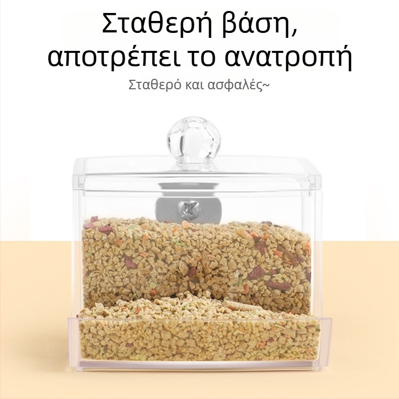 Ακρυλικό αυτόματο ταΐστριο για κοτόπουλα με δοχείο πόσιμου νερού (Weibi)