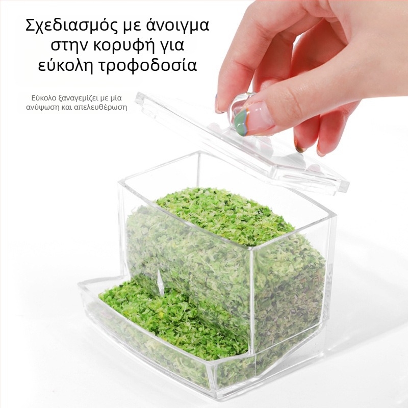 Ακρυλικό αυτόματο ταΐστριο για κοτόπουλα με δοχείο πόσιμου νερού (Weibi)