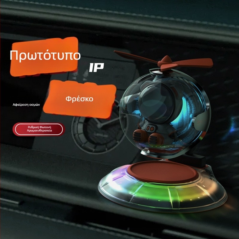 Διαχύτης αρώματος αυτοκινήτου με ατμοσφαιρικό φωτισμό και έλεγχο ήχου | πλαστικό σώμα | 5–10 mL | άρωμα ωκεανού | εξάτμιση 1–15 ημέρες | διάρκεια ζωής 3 χρόνια