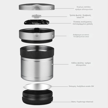 Πολυλειτουργικό τασάκι αυτοκινήτου με καπάκι | Υλικό: κράμα αλουμινίου + ABS; Μοντέλο: 194; Βάρος: 250 g; Φινίρισμα: ματ; Κατάλληλο για επιβατικά οχήματα