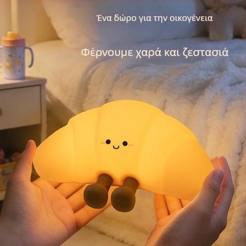 Μικρό νυχτερινό φως σιλικόνης με επτάχρωμη αλλαγή φωτισμού, χρονόμετρο και φωτισμό ενεργοποιούμενο με πάτημα — μοντέλο JXJA089, τροφοδοσία με μπαταρία, έως 36V