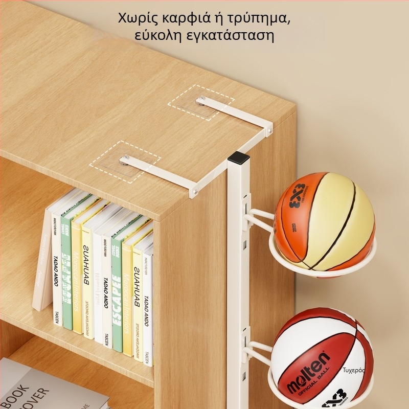 Τοίχος για αποθήκευση μπάλας χωρίς βίδες, κοντά σε ντουλάπα – Πολυεπιπεδική αποθήκευση για μπάσκετ, βόλεϊ και ποδόσφαιρο (Υλικό: σφυρήλατο σίδηρο; Μάρκα: Qin qi; Βάρος: 1; Κατηγορία: Ράφι για μάλες)