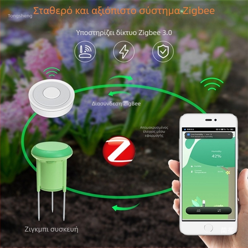 Δοκιμαστής εδάφους με ZigBee 3.0 Wi-Fi, αισθητήρα θερμοκρασίας και υγρασίας εδάφους και έλεγχο βαρέων μετάλλων