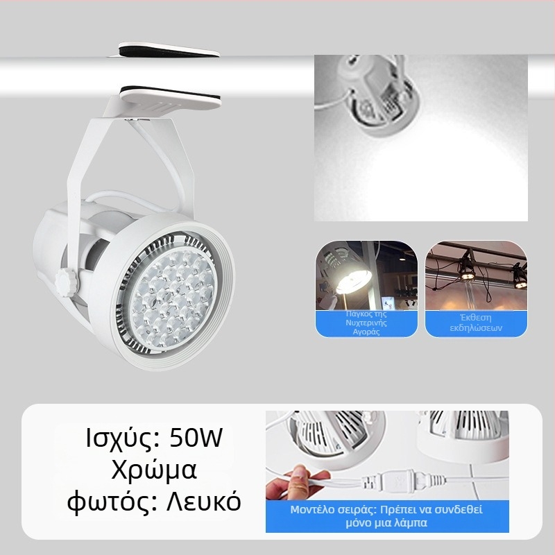 LED κλιπ προβολέας για οθόνες προβολής – αλουμινένιο περίβλημα, 220V, CRI ≥90, διακόπτης με κουμπί, χειροκίνητος έλεγχος