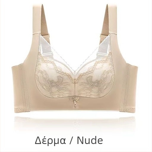 Δαντελένιο push-up σουτιέν χωρίς σύρμα, 3/4 κάλυψη, μεσαίου τύπου φόρμα, χωρίς μεταλλικό δαχτύλιο, modal επένδυση