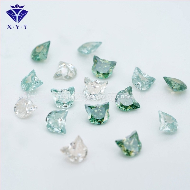 Moissanite κρεμαστό με σχήμα κεφαλής γάτας, γυαλιστερό φινίρισμα, VVS καθαρότητα