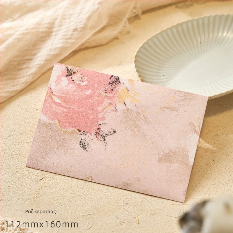 Σετ φακέλων από τη σειρά Flower Letters με ανάγλυφο επίχρυσο σχέδιο σε ειδικό χαρτί — Φάκελος ανάμεσα σε λουλούδια, ρετρό στυλ, δώρο