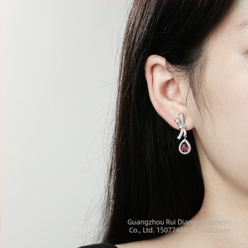 Σκουλαρίκια με σχέδιο φιόγκο, ζαφείρι εργαστηριακά καλλιεργημένο, ασήμι 925, λείανση επιφανείας