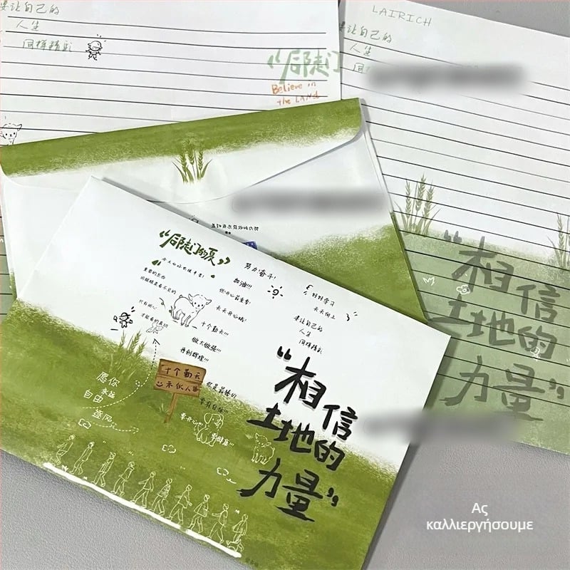 Σετ φακέλου και επιστολικού χαρτιού, διπλό offset χαρτί, στυλ κινεζικού φακέλου, χωρίς λογότυπο, χωρίς παραμετροποίηση