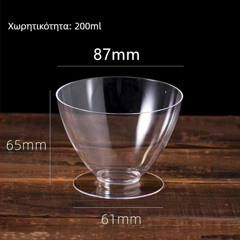 Πλαστικό τετράγωνο κύπελλο επιδορπίων μίας χρήσης, διαφανές, με καπάκι, για καταστήματα milk tea