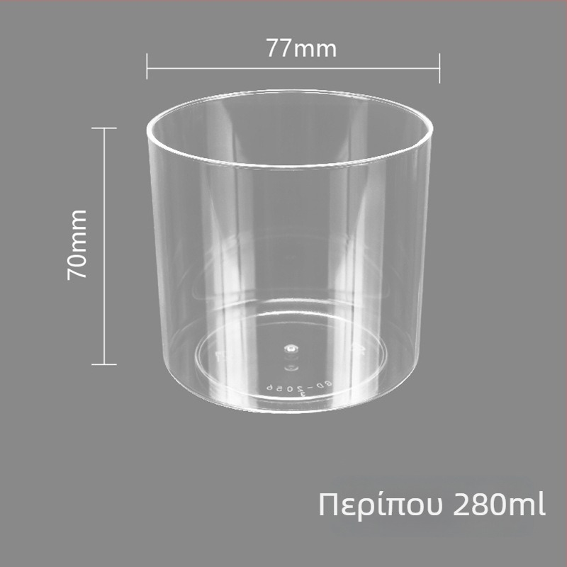 Πλαστικό τετράγωνο κύπελλο επιδορπίων μίας χρήσης, διαφανές, με καπάκι, για καταστήματα milk tea
