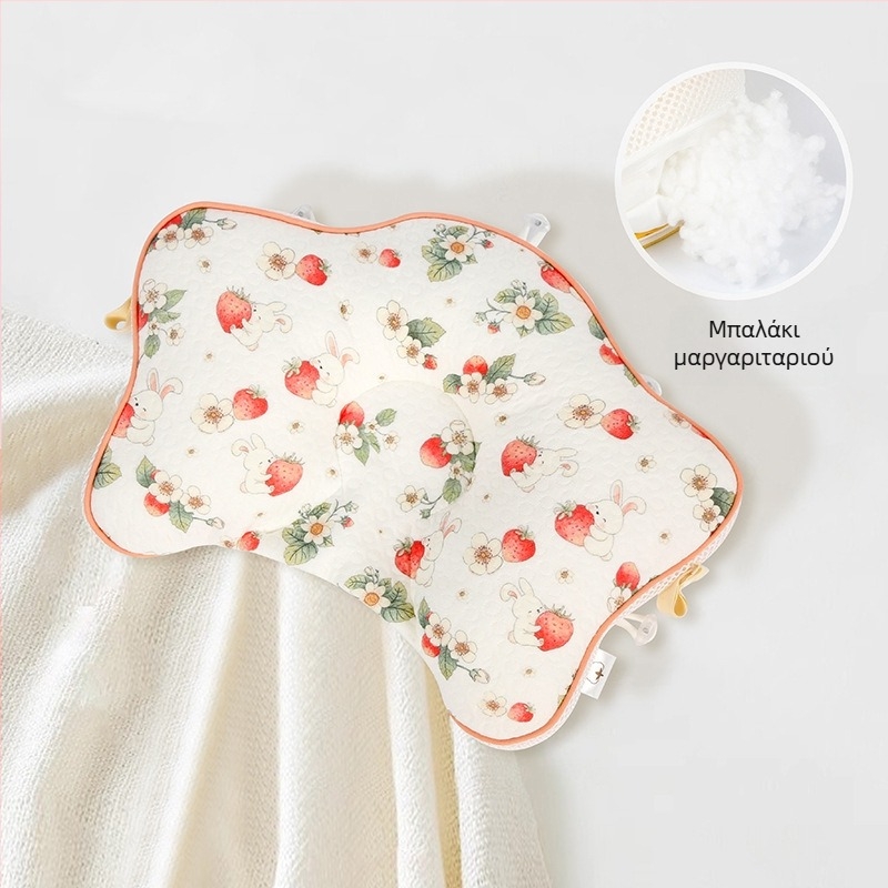 Μωρό μαξιλάρι σε σχήμα αστερίας με πυρήνα μνήμης, κάλυμμα από χημικές ίνες, δυνατότητα προσαρμογής της επεξεργασίας; ύψος πυρήνα κάτω από 5 cm; βάρος έως 0,5 kg; κατάλληλο για μωρά.