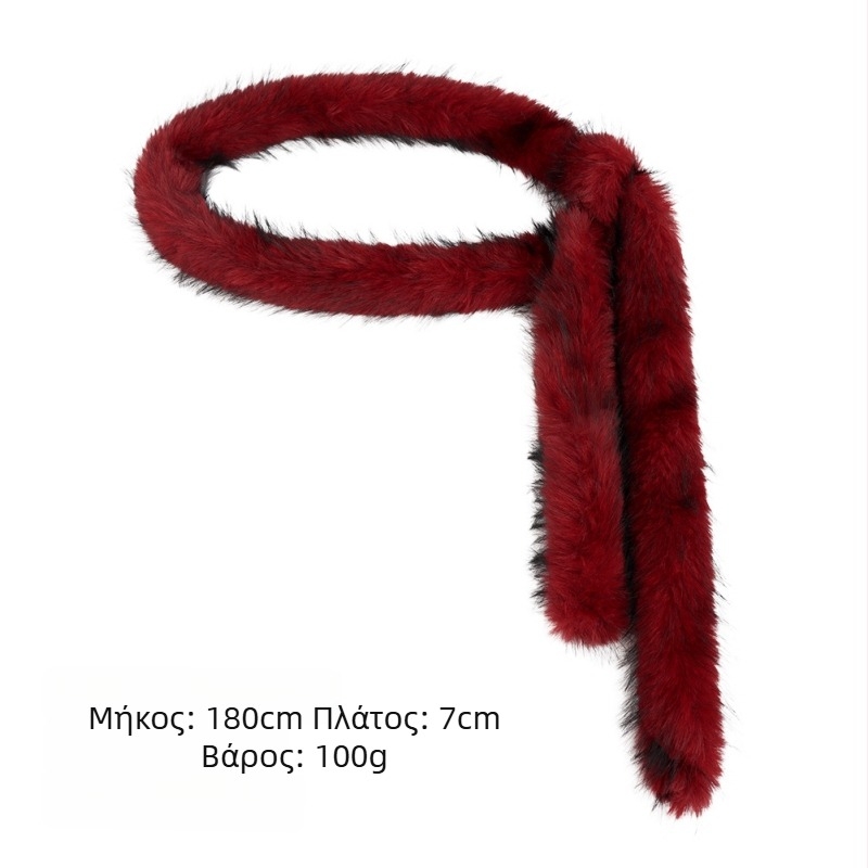 Ζώνη μέσης με μακριά αλυσίδα — Υλικό: συνθετικό μαλλί; Γούνα αλεπούς συνθετική; Μάρκα: Junpeng; Ζώνη με έναν κύκλο; Κατάλληλο για όλες τις εποχές