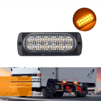 I-cl-12 led φως προειδοποίησης αυτοκινήτου, 12-24V, 4W, ABS, υπερλεπτό, 12 LED, για πίσω πόρτα/διακοσμητικό φως, με στερέωση βίδες