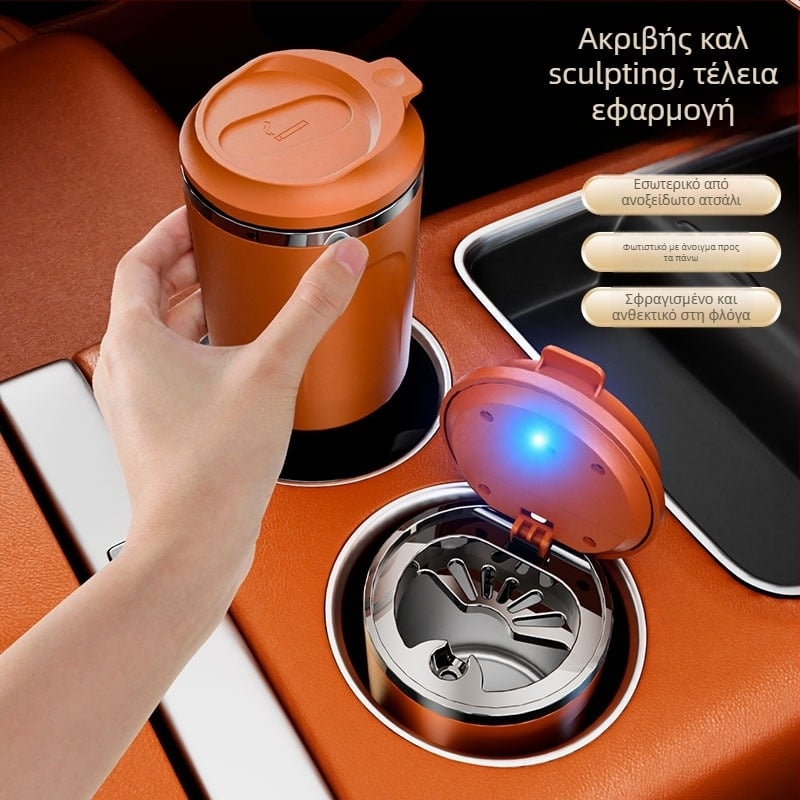 Τασάκι αυτοκινήτου με καπάκι, μεταλλική κατασκευή, μοντέλο 656t-11, εξάρτημα αυτοκινήτου